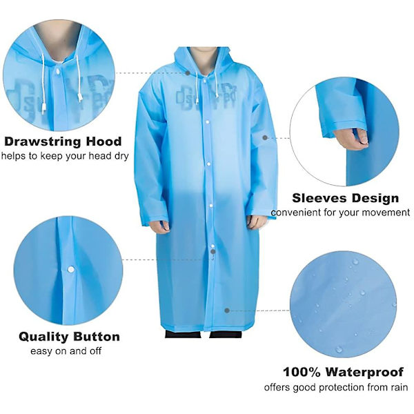 Opret Bärbara Eva Regnrockar För Vuxna, Återanvändbara Regnponchos Style 2