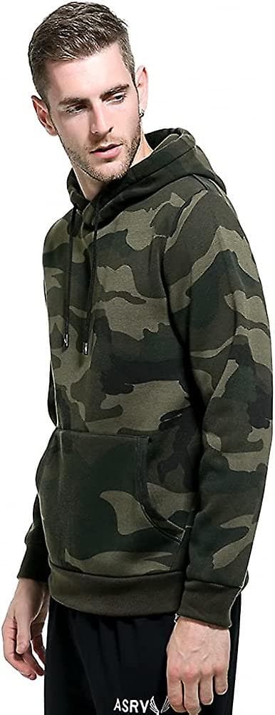 Herr Hoodie Pullover Camo Huvtröja Patchwork Topp Långärmad Hoody