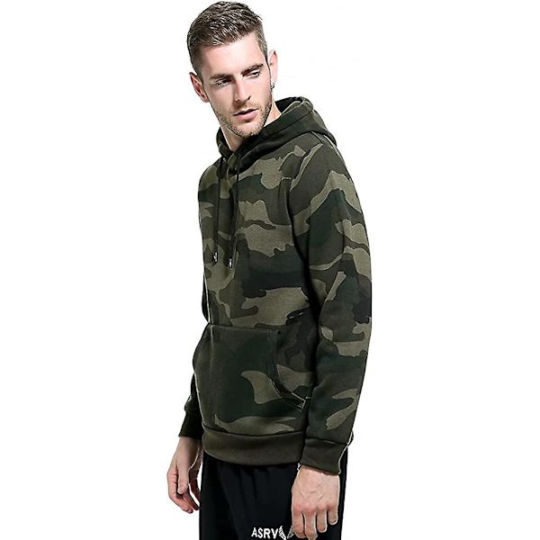 Herre Hættetrøjer Pullover Camo Hættetrøje Patchwork Top Langærmet Hættetrøje