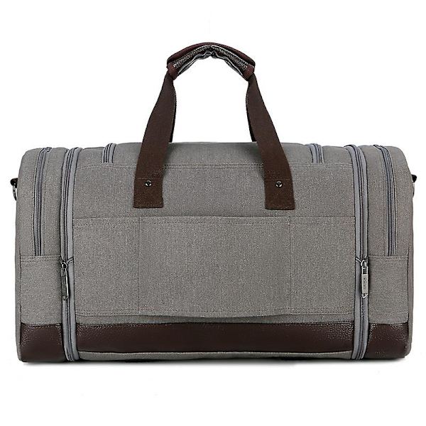 Canvas Resväska Stor Crossbody Väska Stor Kapacitet Resväska Weekendväska Bekväm Handbagageväskor Herrar Duffelväska grey