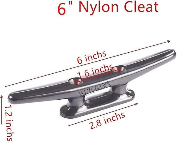 Nylon Bådklamper 6 Tommer Båddok Klampe Sort