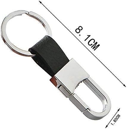 Klipp på bältesöglor byxor spänne nyckelring läder nyckelringar bilnyckel kedja ring nyckel Black