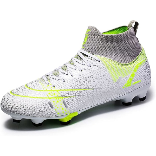 Fodboldstøvler Herre Høje Fodboldtræningssko Knopsæt Udendørs Professionelle Sneakers Atletik Konkurrencesko Unisex white EU39
