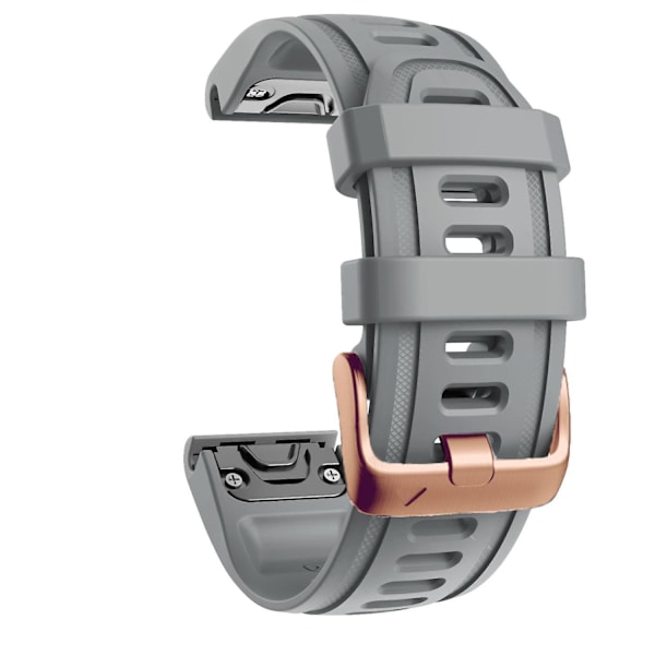 20mm Silikonersättningsrem för Garmin Fenix 7S/6S Pro/5S Plus/Instinct 2S, roséguldfärgat spänne Grey