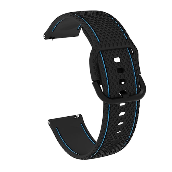 Silikoninen Ompelelinjainen Vaihtoranneke Samsung Galaxy Watch 5 40mm/44mm /Watch 5 Pro 45mm -kelloon Black  Blue Line
