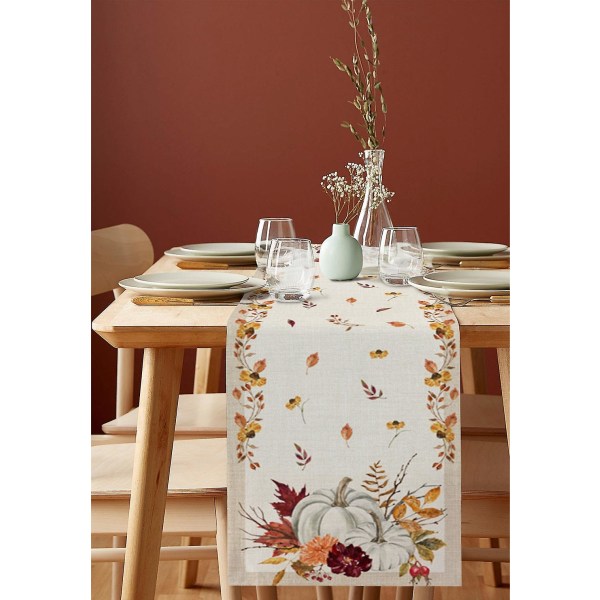 Bordløber - Græskar ahornblad bryllup rustik indretning bordløber julepynt Lxm11655 180x33cm 70x13inch