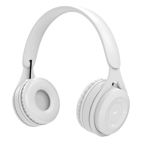 Bluetooth-hörlurar Over Ear, Trådlösa Hörlurar V5.0, Mjuka Memory-protein Öronmuffar Och Inbyggd Mikrofon För Iphone/android Mobiltelefon/pc/tv White