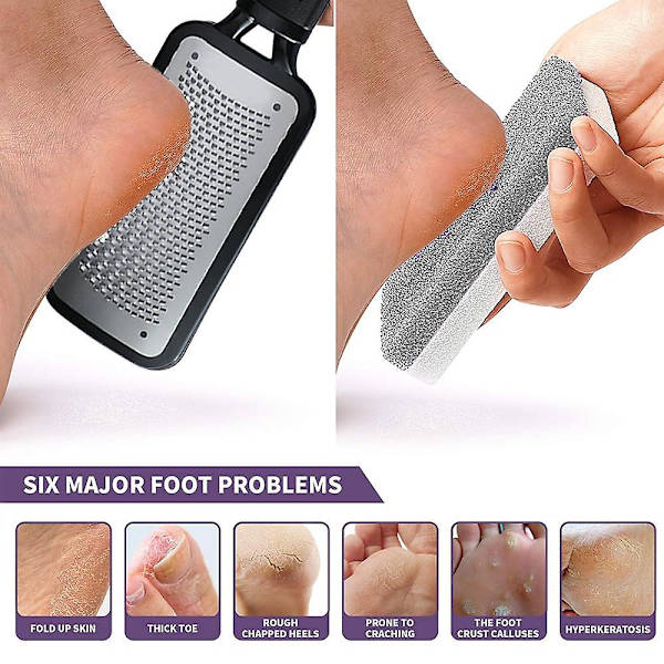 Professionelt Fodpleje Pedicure Sæt Skrubber Fodfil Og 2 I 1 Pimpsten Til Fjernelse Af Hård Hud style 2