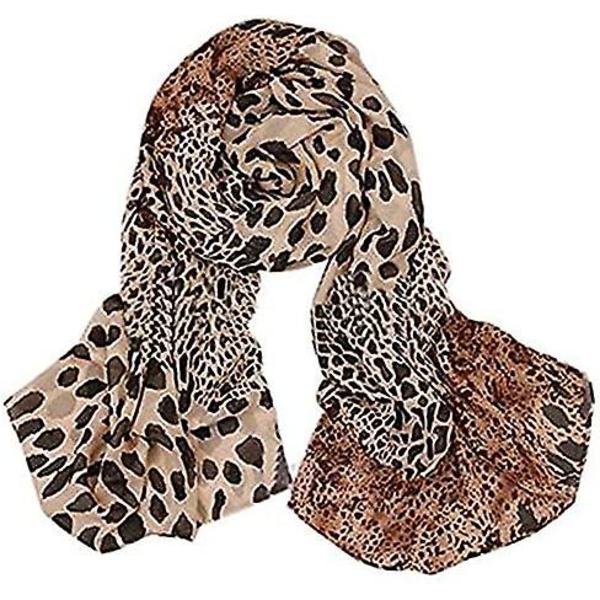 Kvinnor Stor Leopard Djurmönster Lätt Mjuk-touch Rektangel Vardag Olaof Scarf Leopard