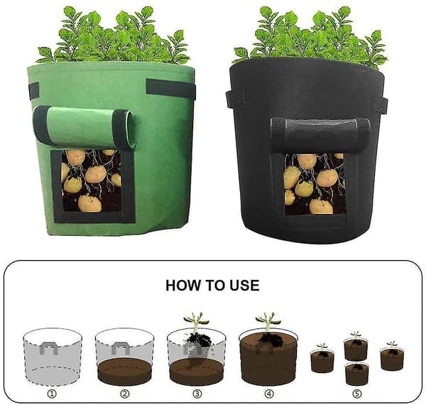 Planteringsväska 4 stycken andningsbara planteringsväskor 10 gallon planteringsväskor växande Green