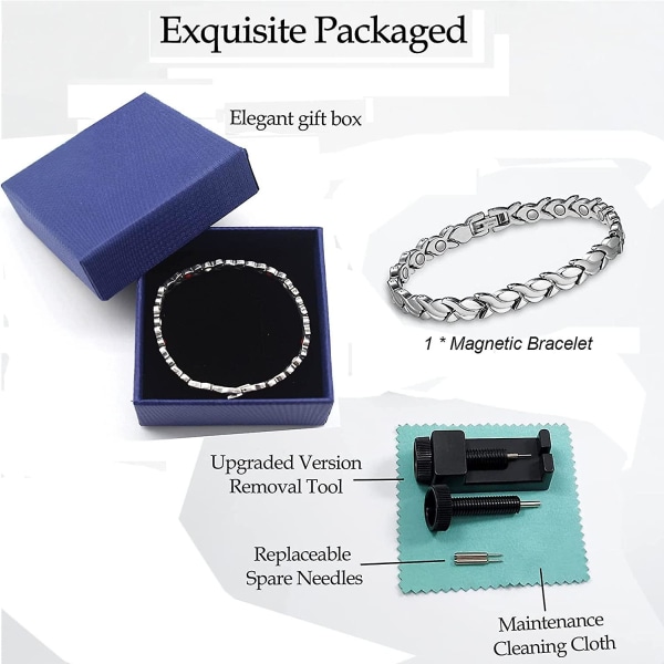 Magnetiska armband för kvinnor, magnetiskt armband med Acsergery armbandslåda, magnetisk gåva