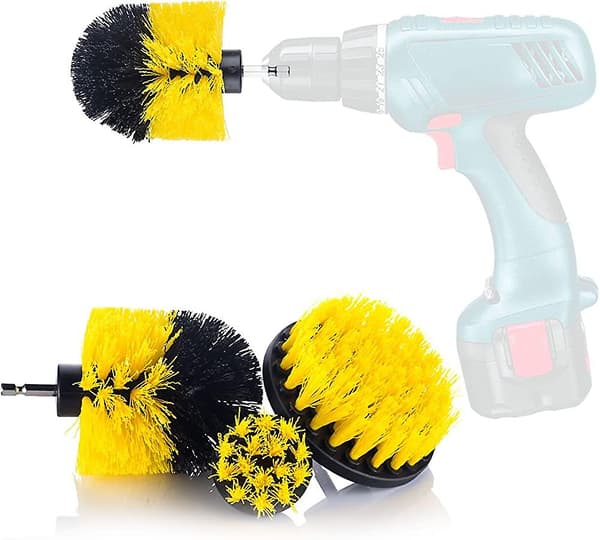 3-delad Medium och Styv Borstset med Borrmaskintillbehör Skrubbborste Heilwiy Present