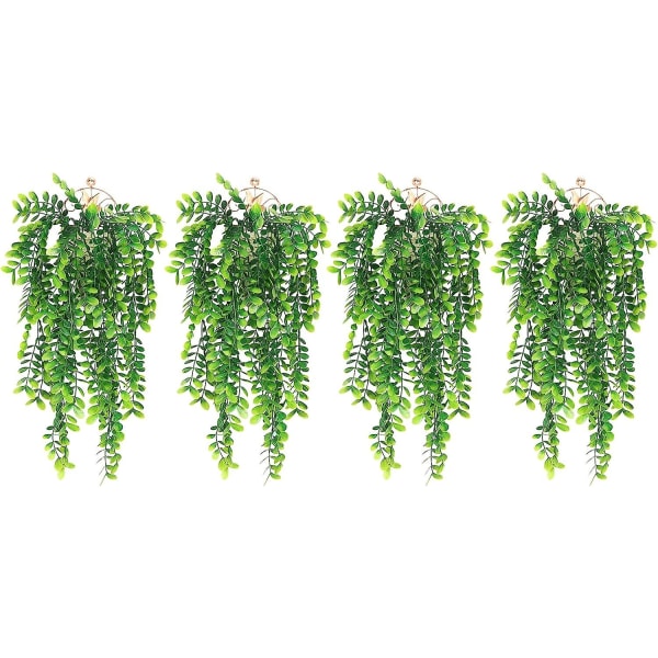 Konstgjorda hängande växter, Plast Sophora Japonica bladgirlanger för inomhus 4 Packs Sophora Japonica