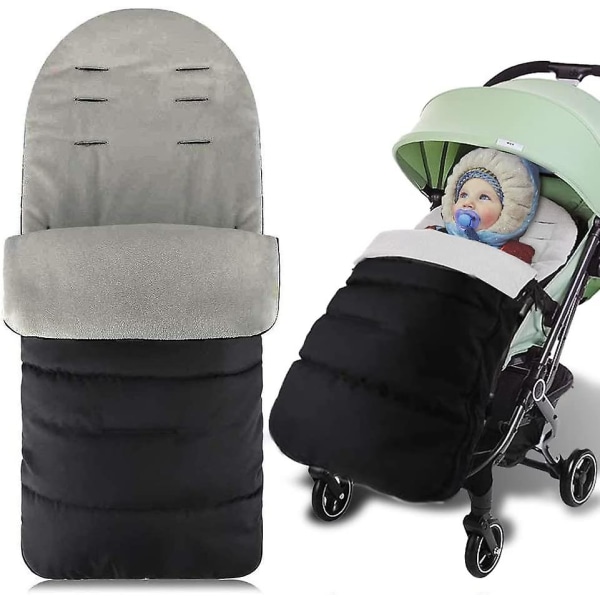 Baby , universal 3 i 1 barnvagn Bunting Bag Vattentät Vindtät Kall Avtagbar (grå)