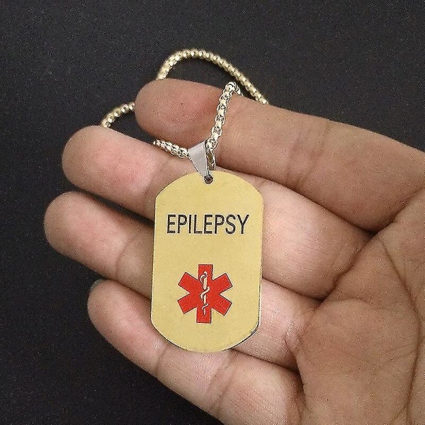 Typ 1 Diabetes Guld Hundmärke Hänge Medicinsk Varning ID Halsband för Män ICE SOS Personliga Halsband Smycken Gåvor EPILEPSY