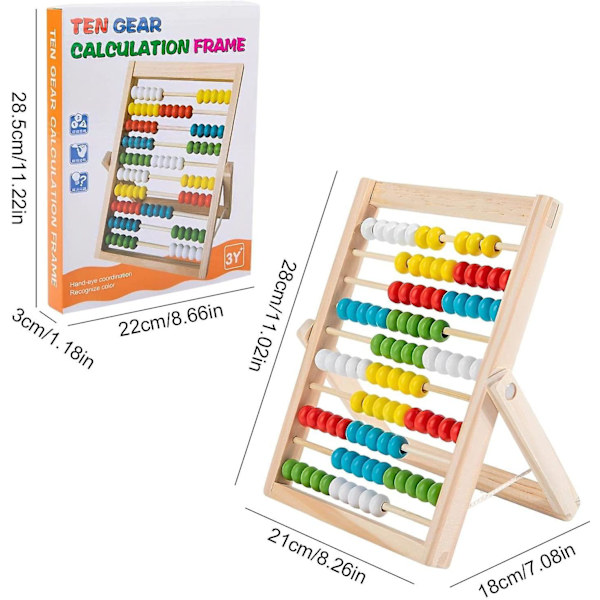 Loupsiy Abacus lapsille - Liukuvat helmien laskulelu - Esiopetuksen matematiikan oppimislelu, opettavainen laskulelu numerolelukorteilla lapsille