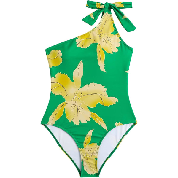 Eldel Badedrakt for Kvinner, Hel Badedrakt, Tettsittende Retro Trykk M 09 Green
