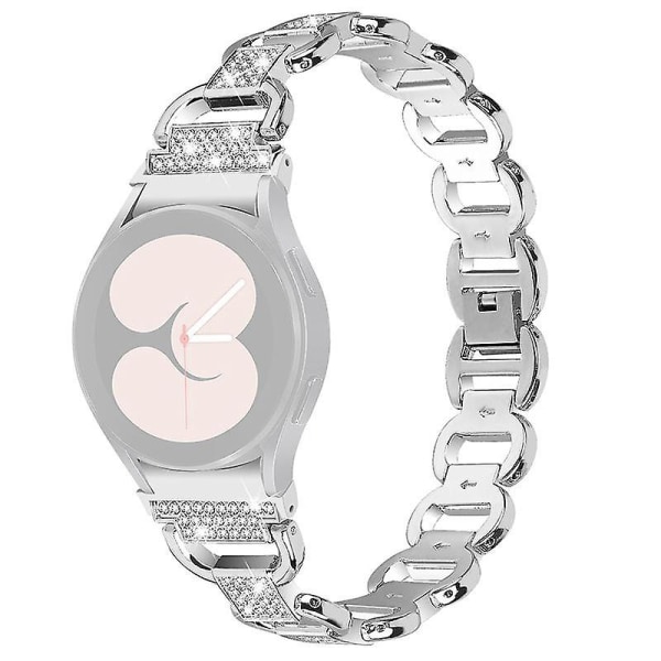 Sömlös metallrhinestone-dekoration armband för Samsung Galaxy Watch 5 Pro 45mm/Watch 5 Active 40/44mm Silver