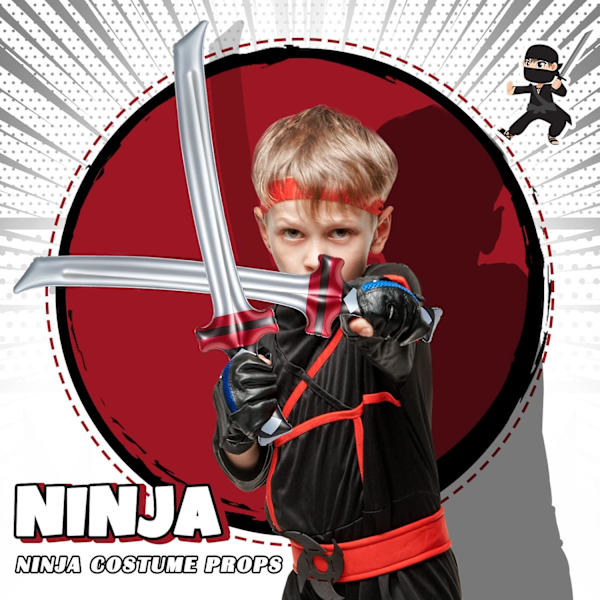 Uppblåsbar Ninja Samurai-svärd Uppblåsbara Ninja-svärd Uppblåst Katana-svärd Leksak Uppblåsbar Samurai-svärd Leksak Kostymtillbehör