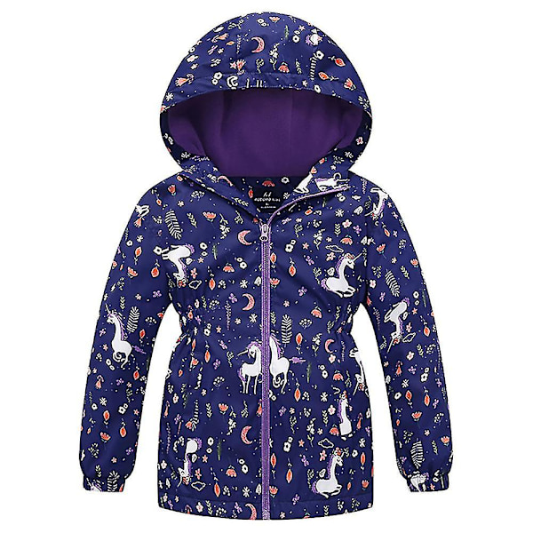Lasten tyttöjen tuulitakki hupullinen takki fleece vetoketjullinen parkatakki huppari lämmin ulkovaate Royal Blue 4-5 Years