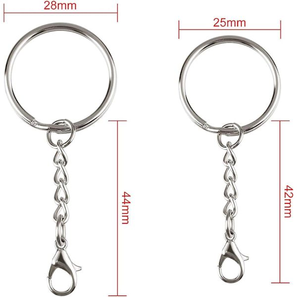 Nyckelring i metall med karbinhake för hantverk DIY 55pcs
