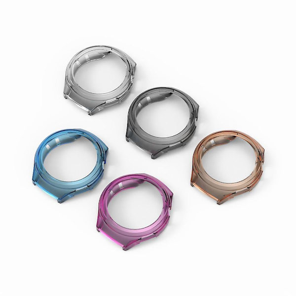 For Huawei Watch 4 Pro Støtsikker TPU Klokkebeskyttelse Hul Beskyttelsesramme Transparent Orange