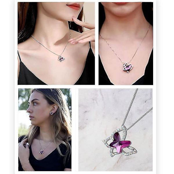Kristalldjur Fjäril Halsband Tillbehör style5