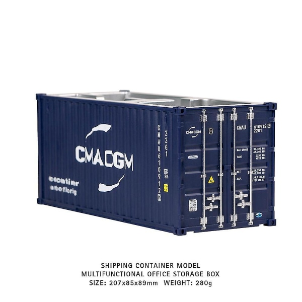 20ft Mini Shipping Container Modell Leksaker Last Container Maritimo Diecast Container Fartyg Box Pennhållare Kontorsgåvor Anpassad Logotyp CMA 30 Pen holder