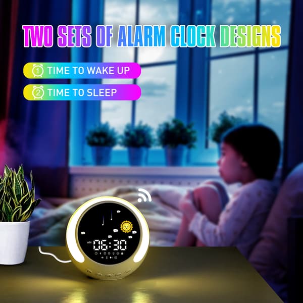 Time to Wake Vækkeur til Børn, Børns Søvntræner, Børns Vågne-lys, Søvnlydsmaskine