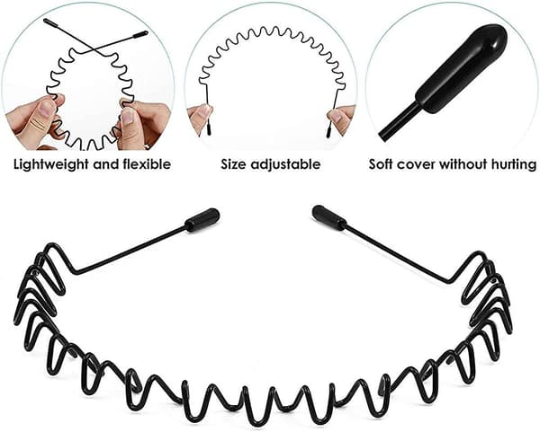 6 Stk. Acsergery Gave Elastisk Bølget Fjeder Hårbøjle, Multi-stil Sort