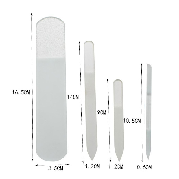 Jalkaraspilla - Käsityönä tehty lasinen jalkaviila - Kovettumien ja kuolleen ihon poistaja - Karkea - Kovan ihon poistaja Set of 4blue glass foot files