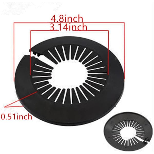 Seinälaipan helppo asennus muovinen patterin peitelevy vesiputken viemärilinjan suojus kaulus seinäputken suojus koristelu putken kaulukset, putken kaulussuoja Black 2.363.0inch