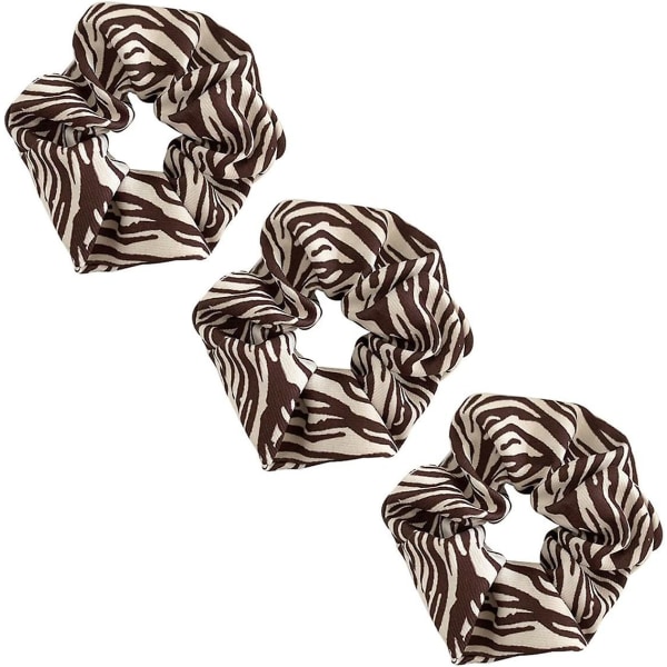 Leopardikuvioiset hiusdonitsit, eläinkuvioiset donitsit, 3 kpl poninhäntäpidikkeitä Brown Zebra