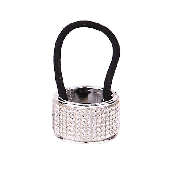 Rhinestone Glitter Hestehaleholder Mansjett Metall Hårstrikker Gothic Punk Hårholder Elastisk Hårbånd Tau (3 stk, Svart+gull+sølv)