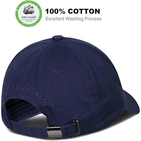 Bomulds Baseball Kasket Ustruktureret Unisex One Size Navy Blue