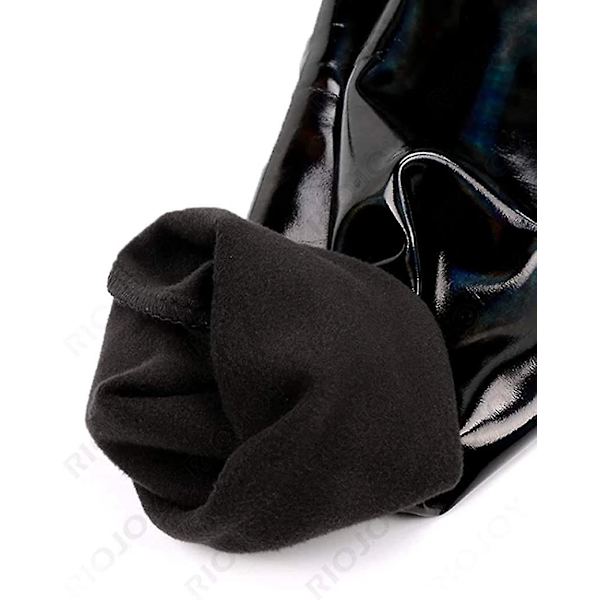 Faux läder leggings för Yetsye kvinnor våt look fullängd hög midja läderbyxor