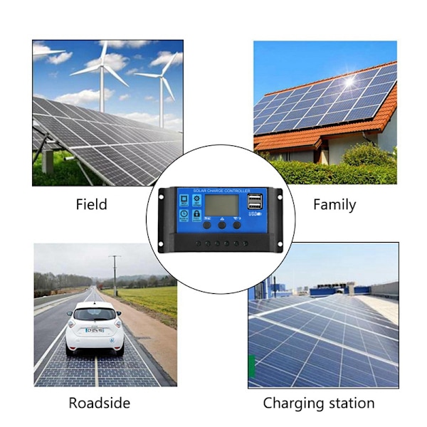 20W Solpanel Kit med 40A Controller 18V Bærbar Solcelleopladning Dug autocamper