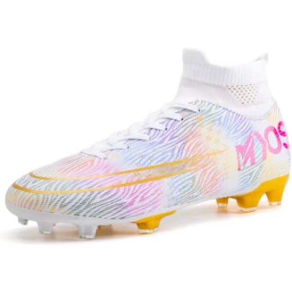 Fotballsko med knotter for menn, lette fotballsko gutter, unisex fotballsko barn white EU40