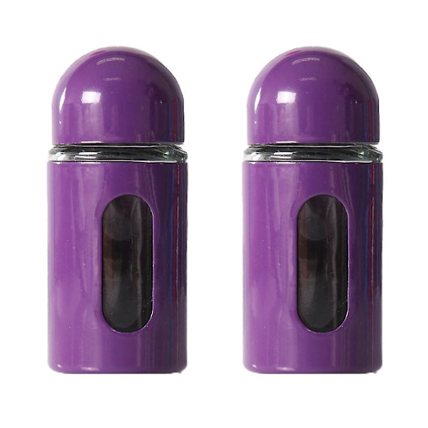 Salt- og peberkværn i glas med justerbare hældehuller - Saltkværn og peberkværn i rustfrit stål Purple