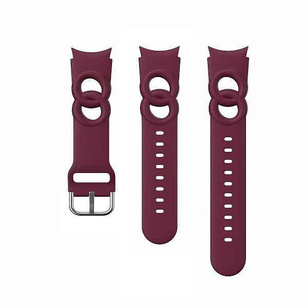 20mm Pikakiinnitteinen Silikoniranneke Samsung Galaxy Watch 4/5/6 40/44mm / Watch6 Classic 43/47mm -kelloille Wine Red