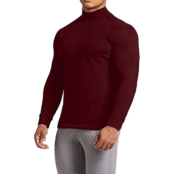 Herr Turtleneck Tröjor Slim Fit Rullhals Pullover Tröjor Casual Långärmad