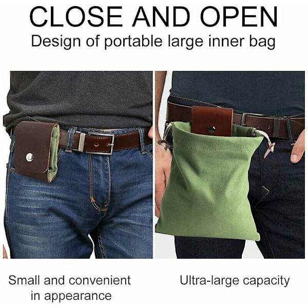Ulkokäyttöön tarkoitettu PU-nahkainen Power Bag, Healwe Garden vyötärötasku (khaki) lahja