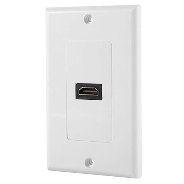 1 Port Gullbelagt HDMI Veggplate, Enkel Uttaksportinnsats - HDMI Frontplate Socket Innstikk Perfekt for Hjemmekinosystem