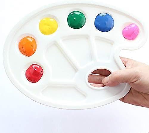 3 st vita ovala plastfärgspaletter