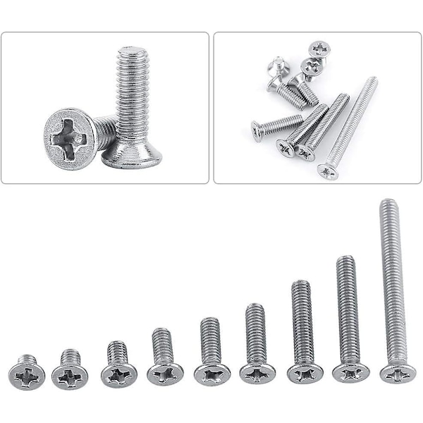100 stk. M3 Pan Head Skruer Forsenket Hode Skruer Maskinskruer Ss304 Rustfritt Stål Bolt (5mm)