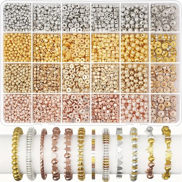 3820 st Spacer Pärlor för smyckestillverkning i 6 stilar