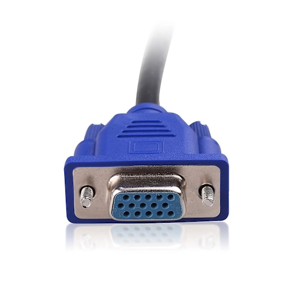 VGA-monitors Y-splitterkabel, VGA 1 hane till UAL 2 VGA hona Aapter Converter Vieo-kabel för skärmduplicering - 1 fot (blå)