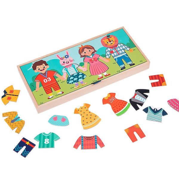 Kindergarten, grundskola och mellanstadieområde lägger material matchande pussel barns träleksaker baby tidig utbildning pussel byggstenar 31x14cm