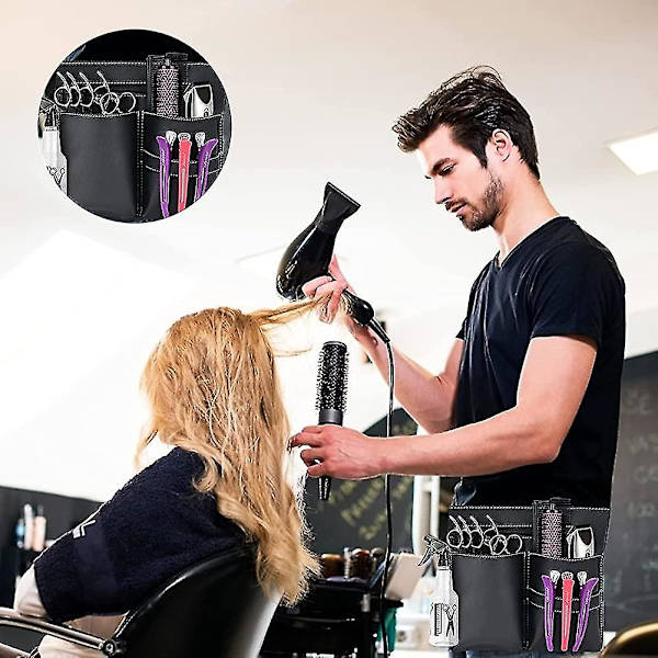 Saxväska, Barber PU Läder Midjeväska, Professionell Frisörsax Kam Holster
