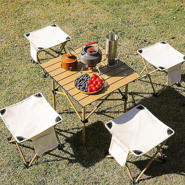 Campingkrakk. Oppgradert 33 cm bærbar sammenleggbar krakk. Lett krakk ideell for voksne, fiske, utendørs gåturer, strandpikniker. Tåler opptil 204 kg ( White